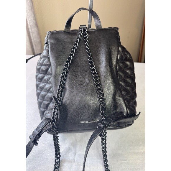 Rebecca Minkoff Love Backpack Leather Black Quilted Chain main image 13